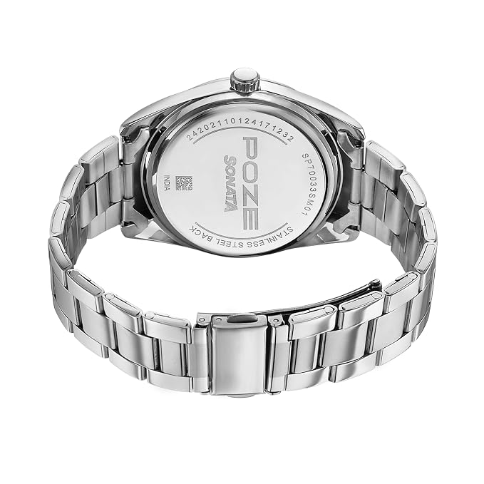 Sonata Poze Quartz Analog Green Dial Metal Strap Watch